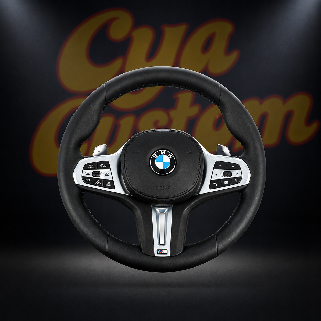 Volant sur mesure BMW Série F 2011-2019 carbone cuir perforé M3 M4 CYA Custom