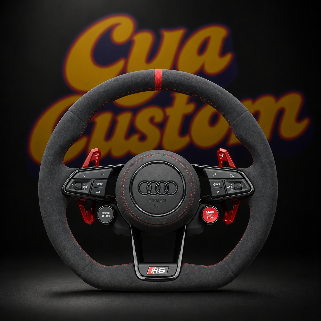 Volant sur mesure Audi TT TTRS R8 alcantara carbone forgé CYA Custom