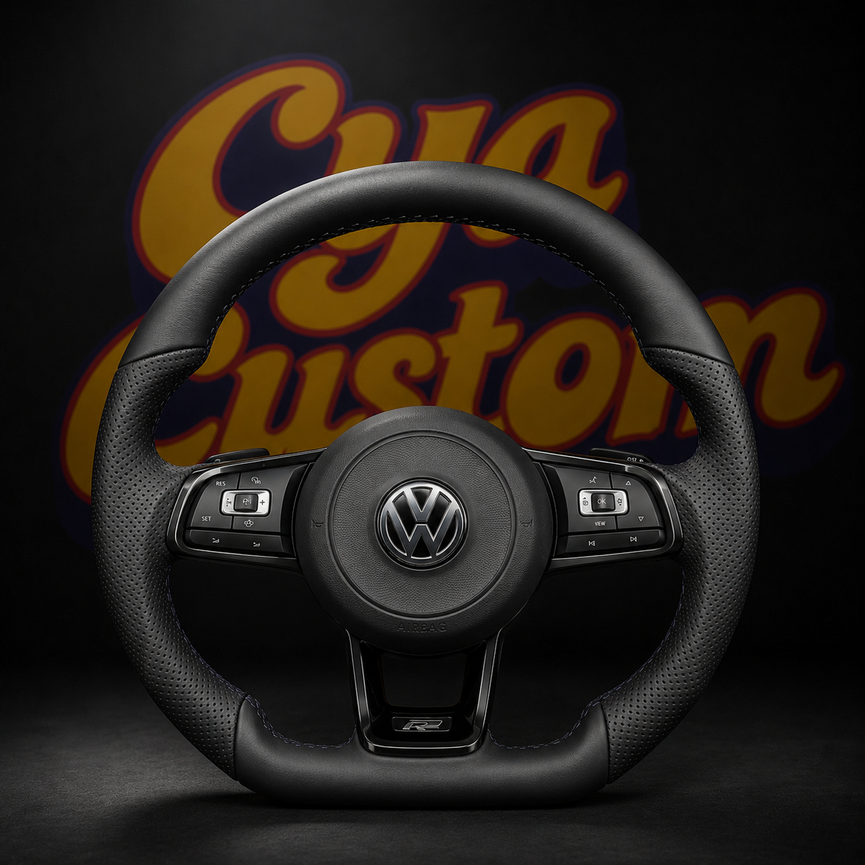 Volant sur mesure Volkswagen Golf 7 alcantara carbone CYA Custom