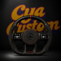 Volant Mercedes AMG sur mesure carbone et alcantara surpiqures rouges CYA Custom