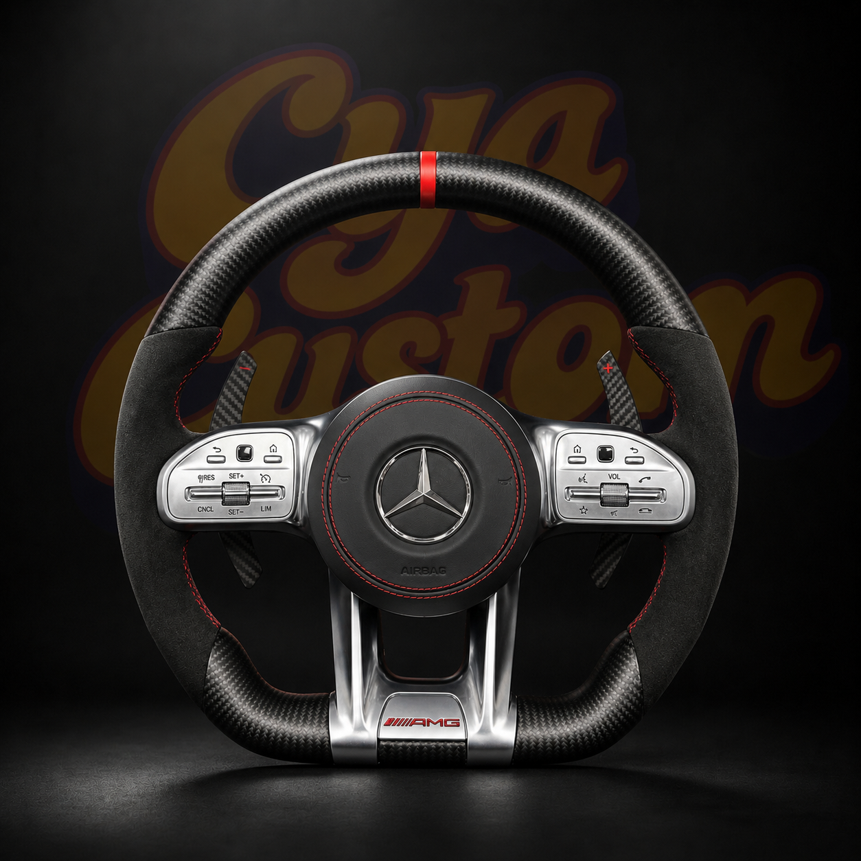 Volant Mercedes AMG — Alcantara & Carbone mate