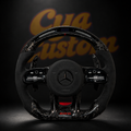 Dark Knight volant Mercedes AMG carbone forgé noir alcantara LED Shift Light CYA Custom
