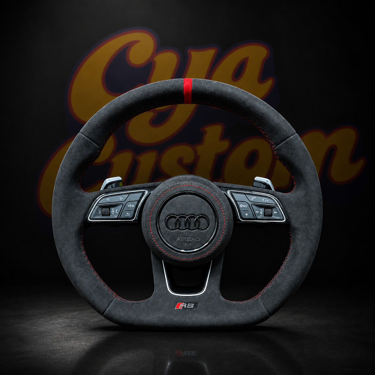 Volant Audi RS — Alcantara Intégral Rouge