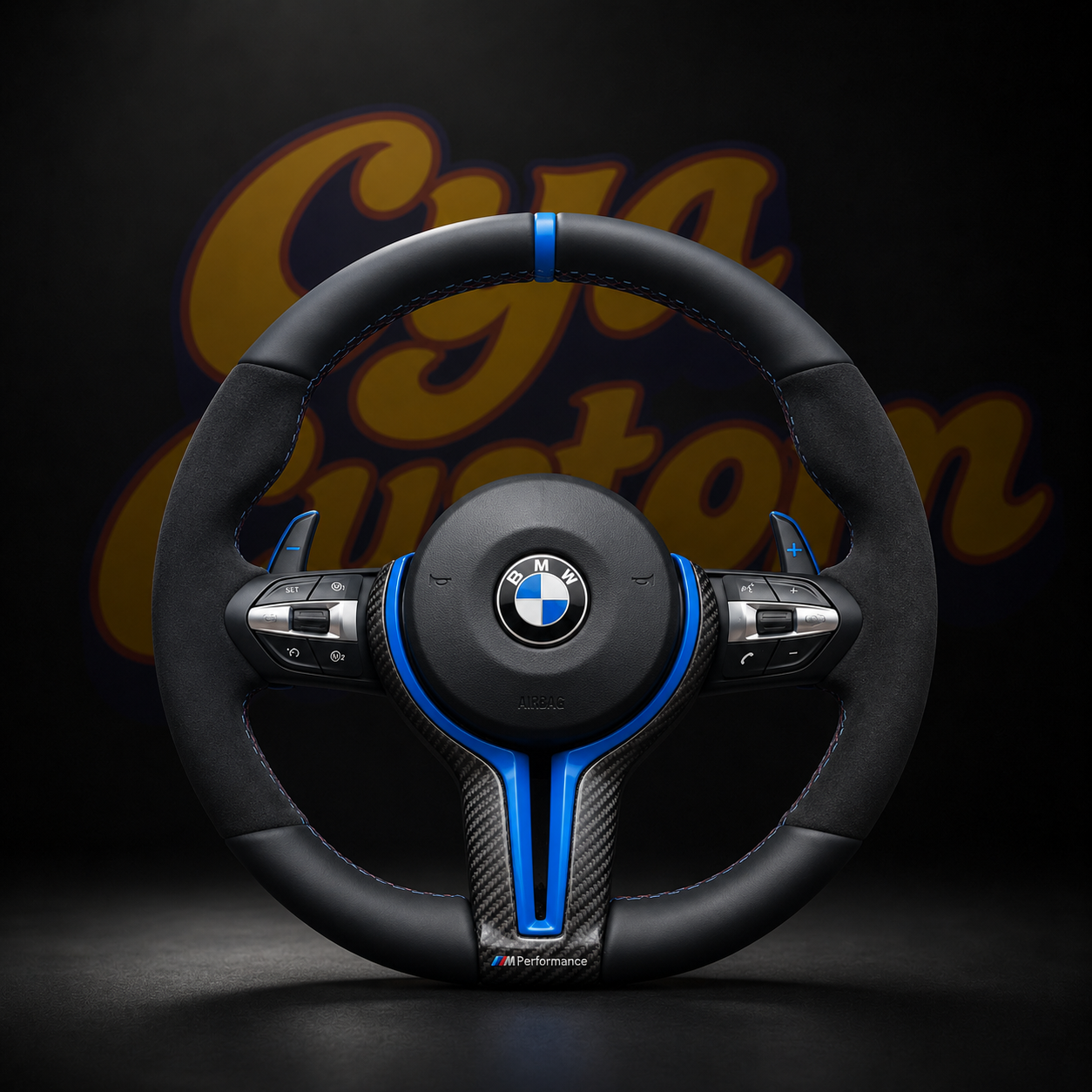 Volant BMW Série F M Performance — Alcantara Bleu