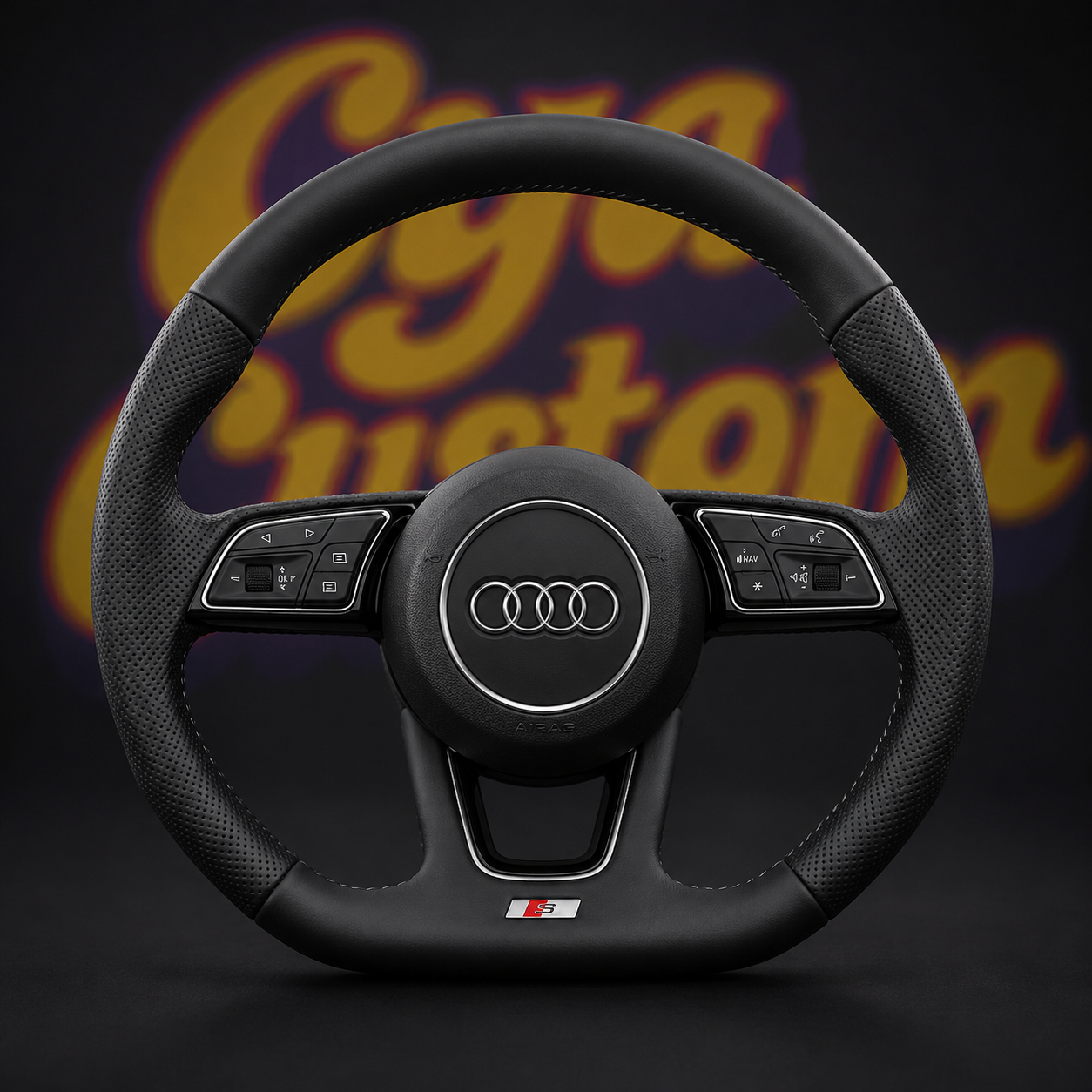 Volant sur mesure Audi A3 S3 RS3 8V carbone cuir airbag inclus CYA Custom